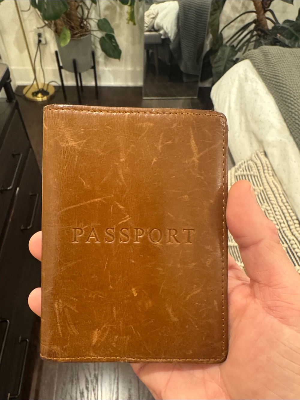 J. Crew Brown Leather Passport Wallet